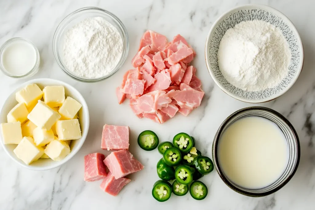 Ham and Jalapeno Biscuits Ingredients  