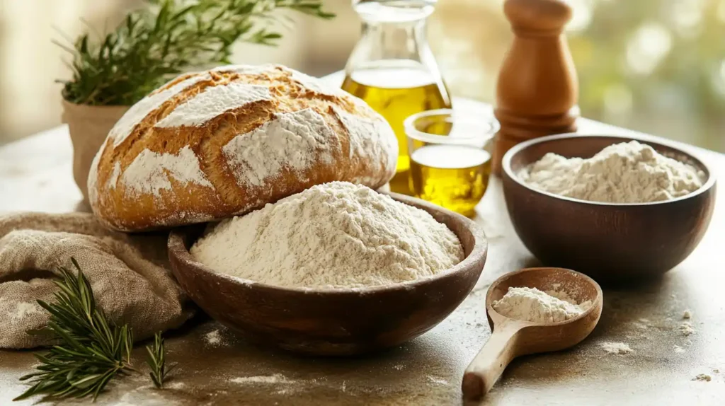 Ingredients and Preparation for Air Fryer No Knead Bread