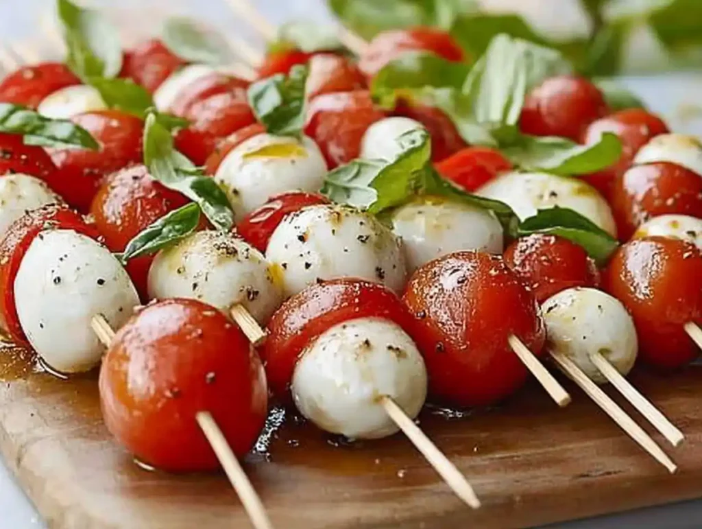 Classic Caprese Salad Skewers Valentine's Day recipe