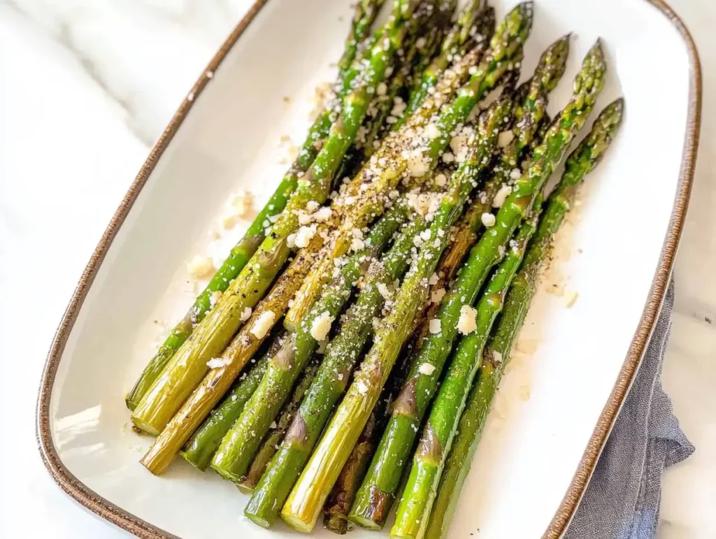 Garlic-Parmesan Roasted Asparagus Valentine's Day recipe 