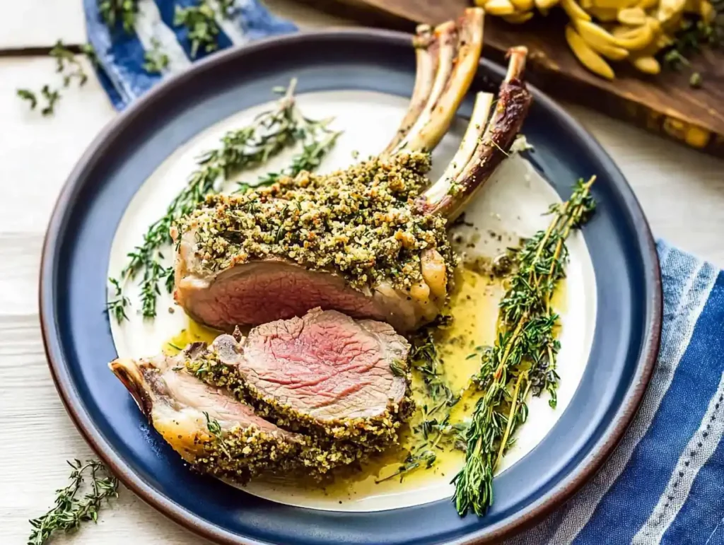 Herb-Crusted Rack of Lamb valentines day recipe