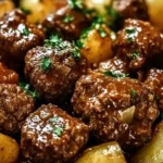 Slow Cooker Garlic Butter Beef Bites & Potatoes recipe 1