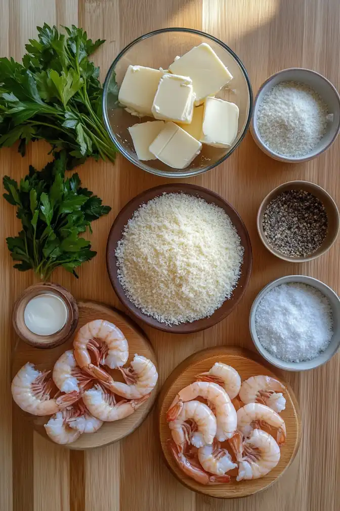 Garlic Shrimp Gratin ingredients