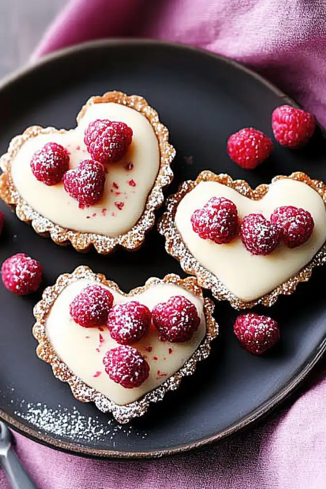 White Chocolate Cream Heart Tarts