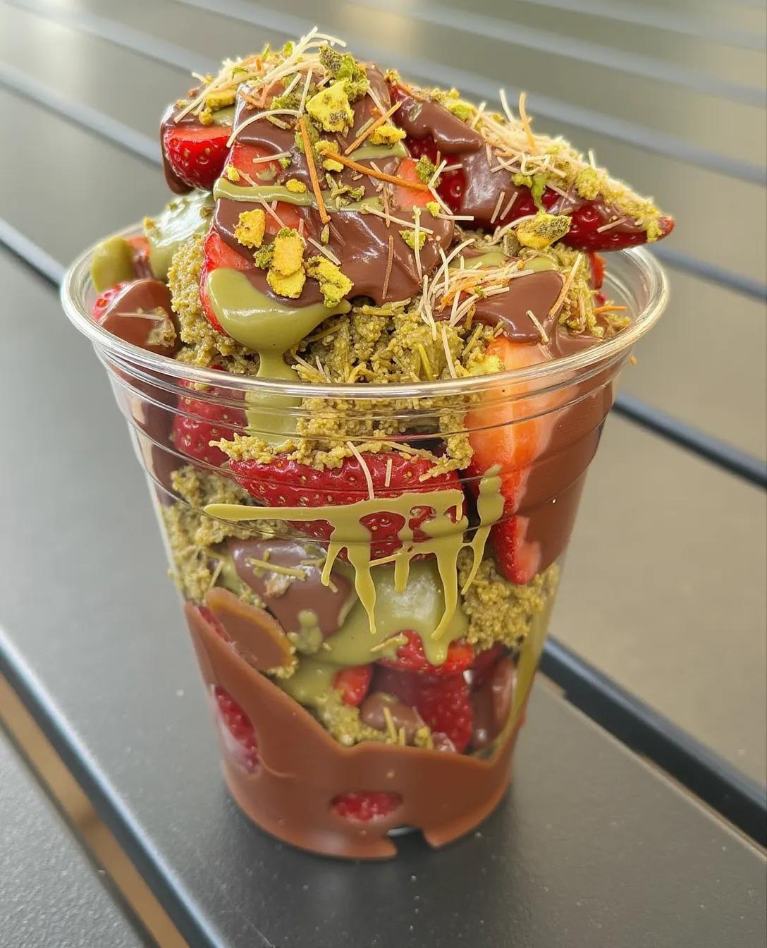dubai chocolate strawberry cup