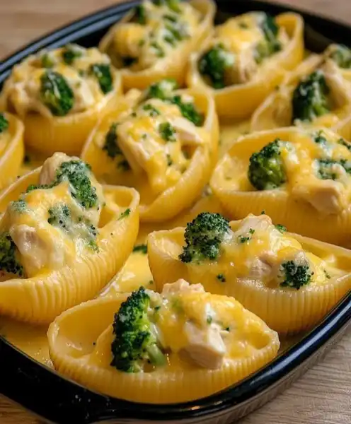 Cheesy Chicken & Broccoli Stuffed Shells
