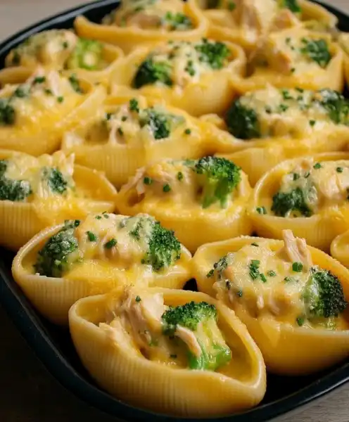 Cheesy Chicken & Broccoli Stuffed Shells