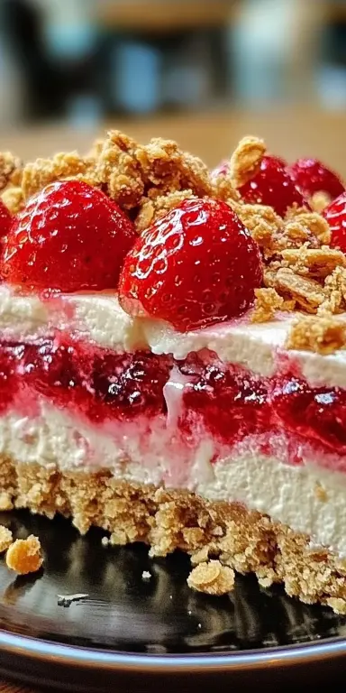 Berrylicious Strawberry Crunch Cheesecake