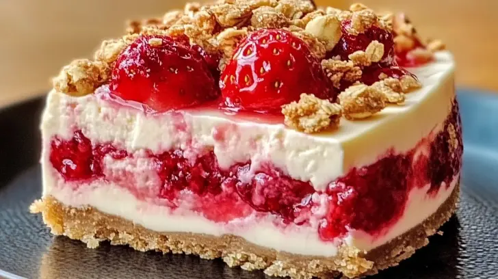 Berrylicious Strawberry Crunch Cheesecake