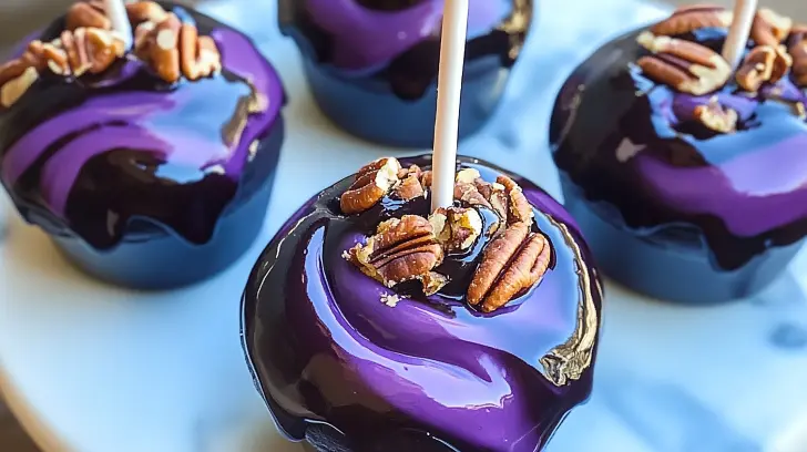 Black Poison Swirl Candy Apples
