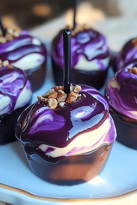 Black Poison Swirl Candy Apples
