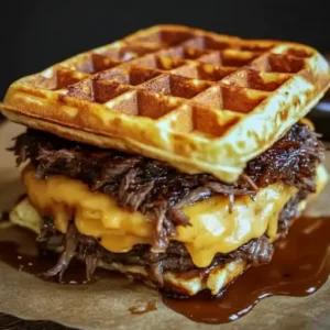 Bourbon-Maple Brisket Grilled Cheese Wafflewich