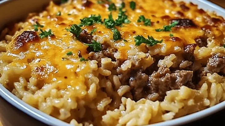 Cheesy Beef and Rice Casserole