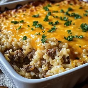 Cheesy Beef and Rice Casserole