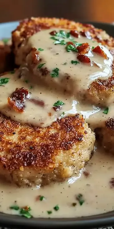 Country Fried Pork Chops with Bacon Gravy