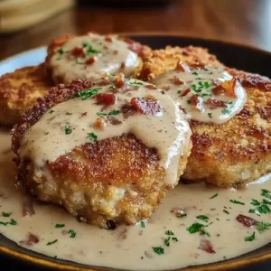 Country Fried Pork Chops with Bacon Gravy