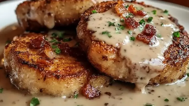 Country Fried Pork Chops with Bacon Gravy