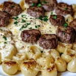 Creamy Parmesan Shells with Garlic Butter Steak Bites Recipe