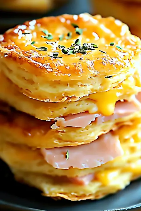 Ham and Cheese Butter Swim Biscuits