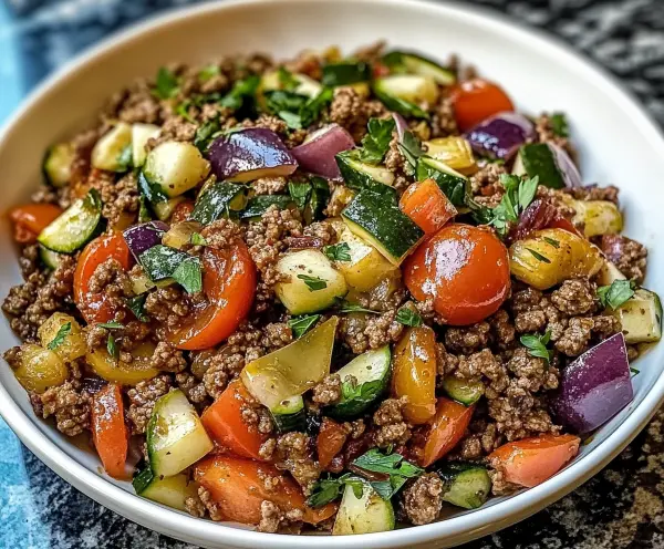 Mediterranean Ground Beef Stir Fry