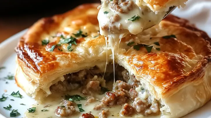 Sausage Gravy Puff Pie
