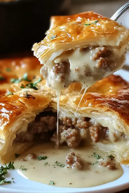 Sausage Gravy Puff Pie