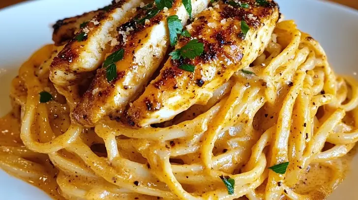 Savory Cajun Chicken over Creamy Parmesan Linguine