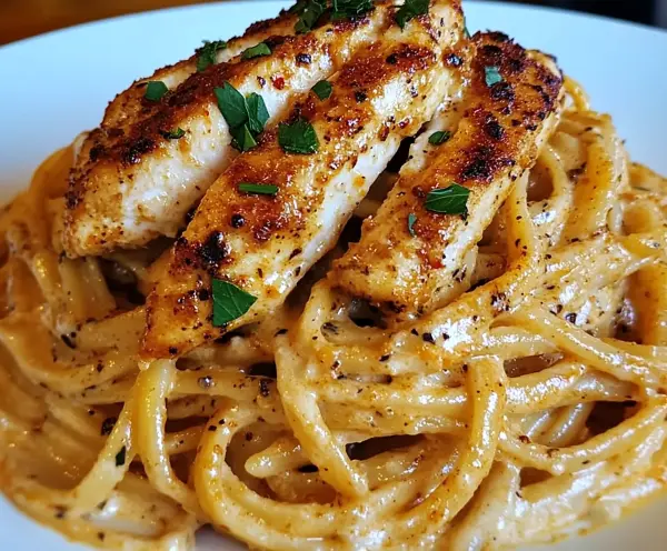 Savory Cajun Chicken over Creamy Parmesan Linguine