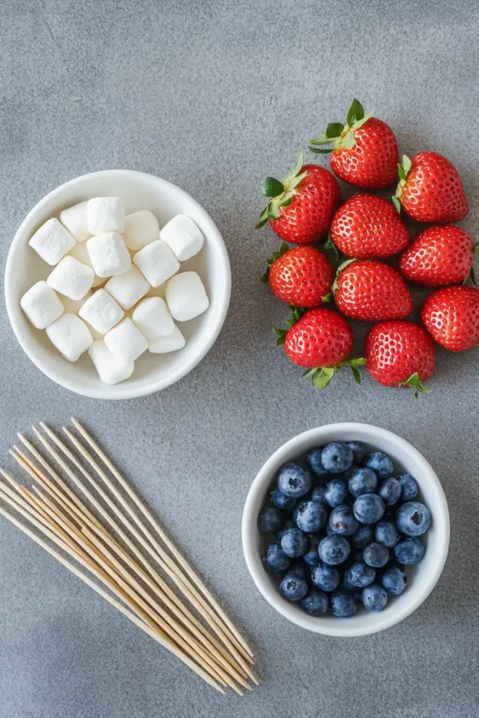 4th of July Fruit Kabobs ingredients