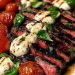 Balsamic Caprese Grilled Flan Steak