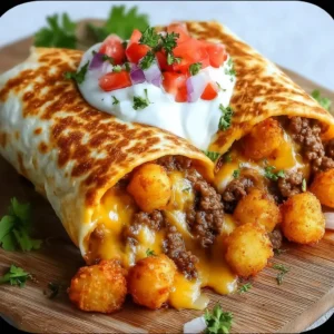 Cheesy Potato Burritos with Beef