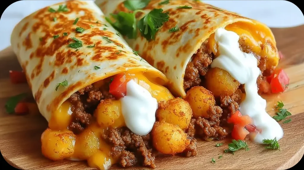 Cheesy Potato Burritos with Beef0_0