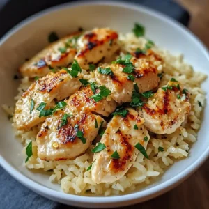Chicken Scampi with Garlic Parmesan Rice