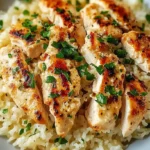 Chicken Scampi with Garlic Parmesan Rice