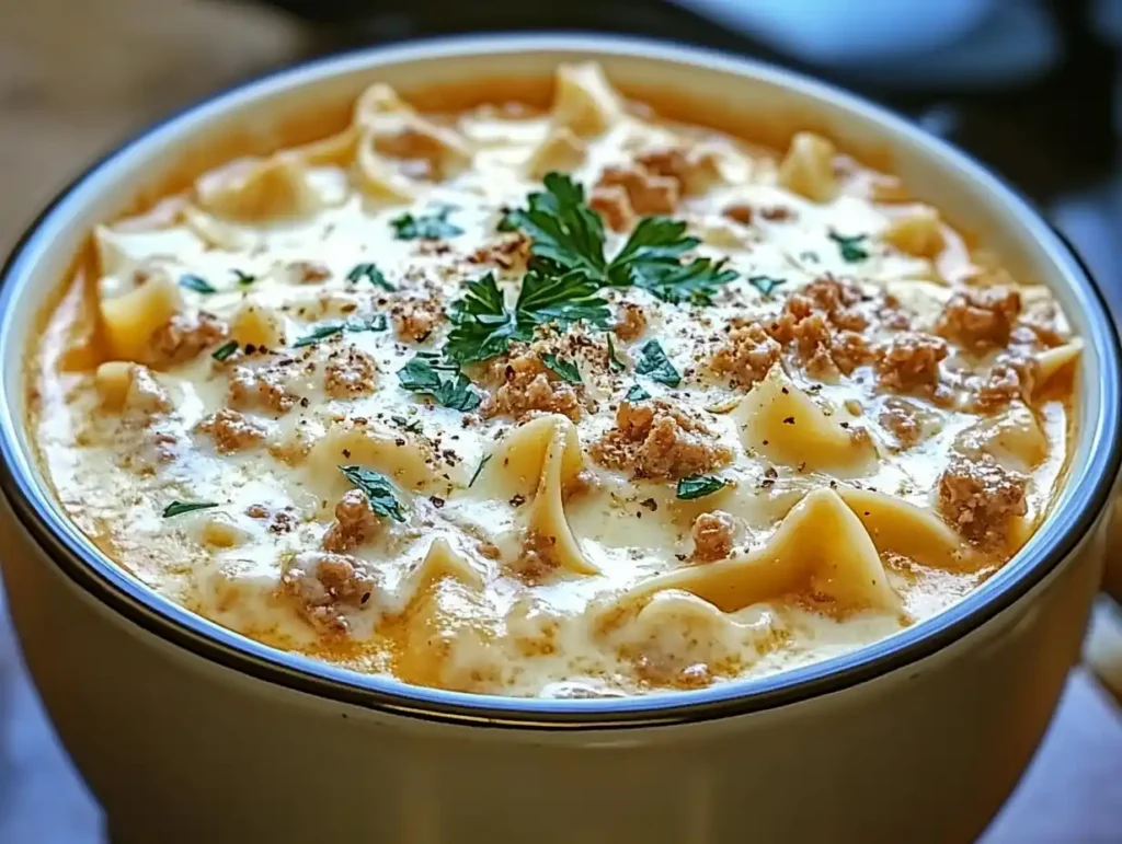 Creamy Alfredo Lasagna Soup