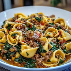 Garlic Butter Beef and Spinach Tortellini
