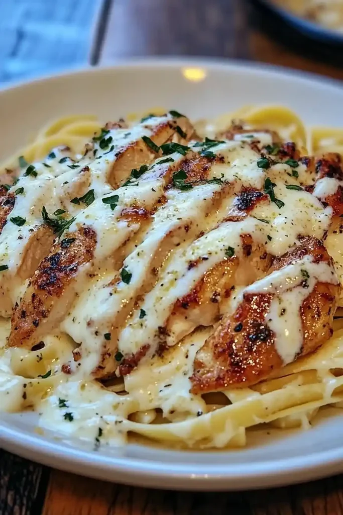 Garlic Butter Chicken with Creamy Ricotta Alfredo Pasta