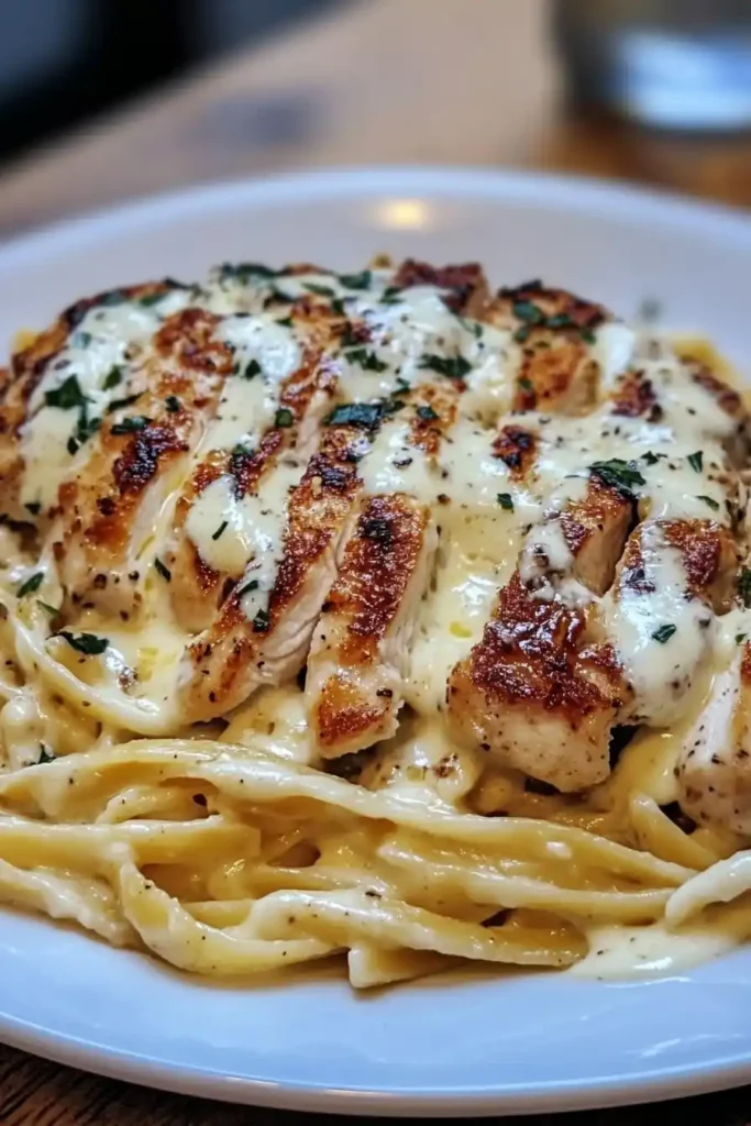 Garlic Butter Chicken with Creamy Ricotta Alfredo Pasta