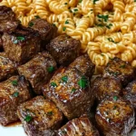 Garlic Butter Steak Bites & Spicy Cajun Alfredo Twisted Pasta