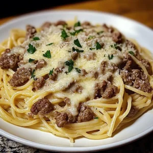 Garlic Parmesan Beef & Spaghetti Pasta