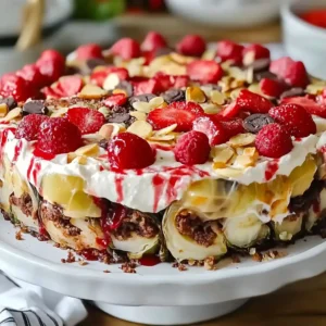 Heavenly No-Bake Banana Split Cheesecake