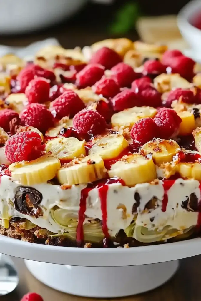 Heavenly No-Bake Banana Split Cheesecake