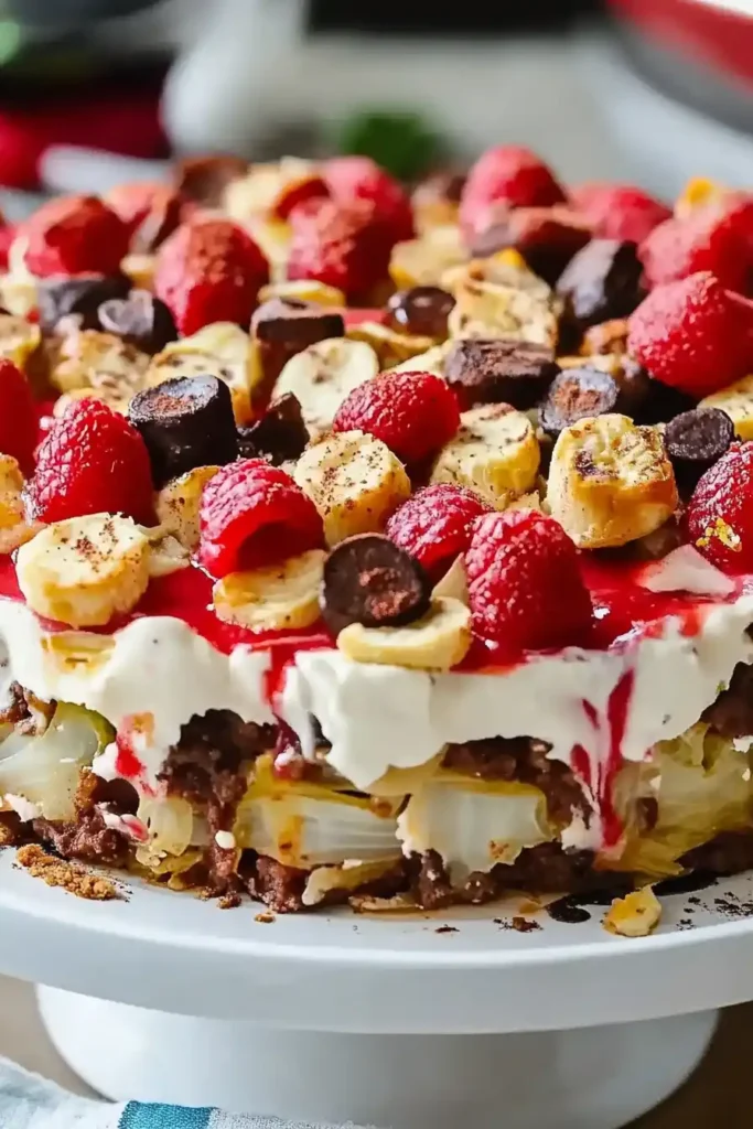 Heavenly No-Bake Banana Split Cheesecake