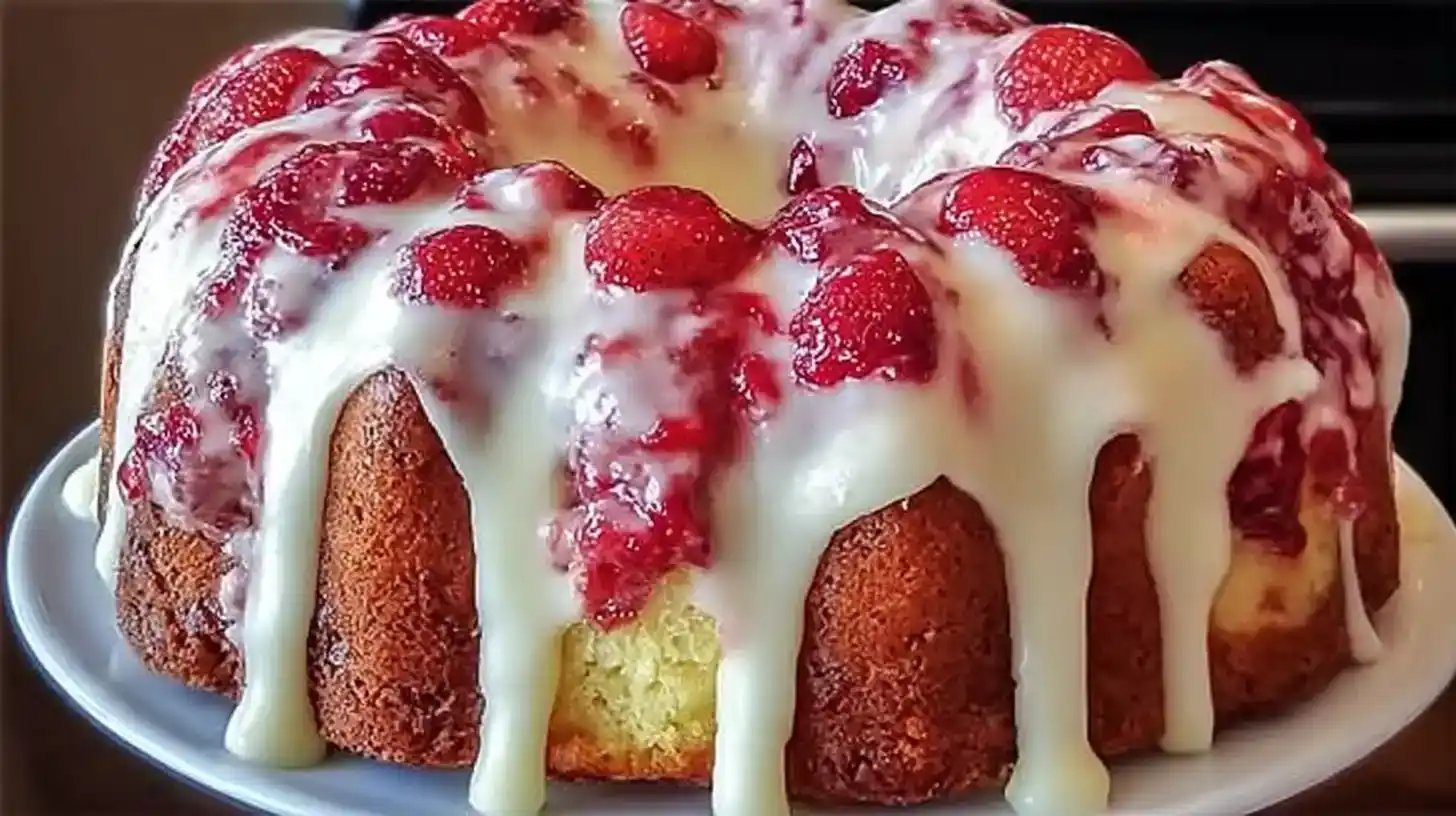 Homemade Strawberry Cream Cheese Pound Cake