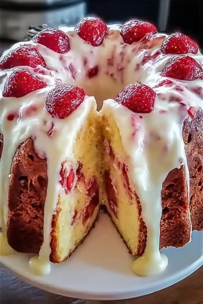 Homemade Strawberry Cream Cheese Pound Cake