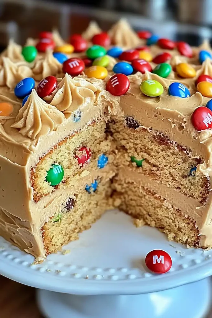 M&Ms Peanut Butter Cake with Peanut Butter Frosting