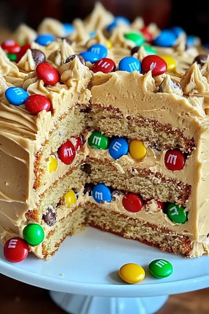 M&Ms Peanut Butter Cake with Peanut Butter Frosting