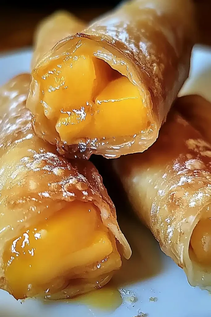 Peach Cobbler Egg Rolls