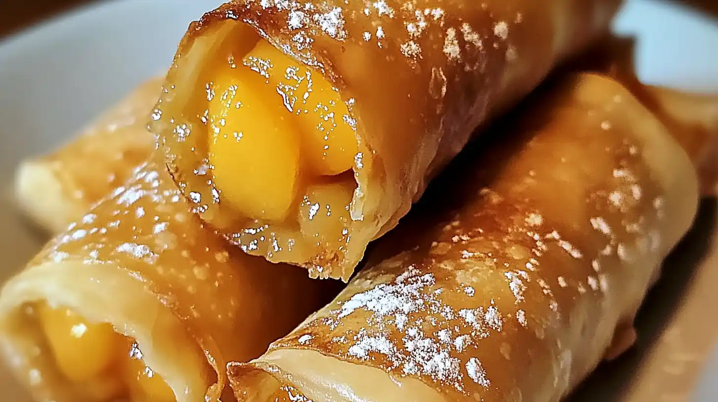 Peach Cobbler Egg Rolls