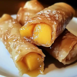 Peach Cobbler Egg Rolls